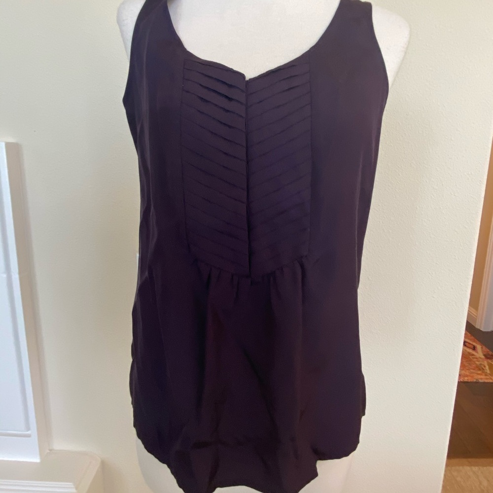 J Crew 100% silk chevron front tank